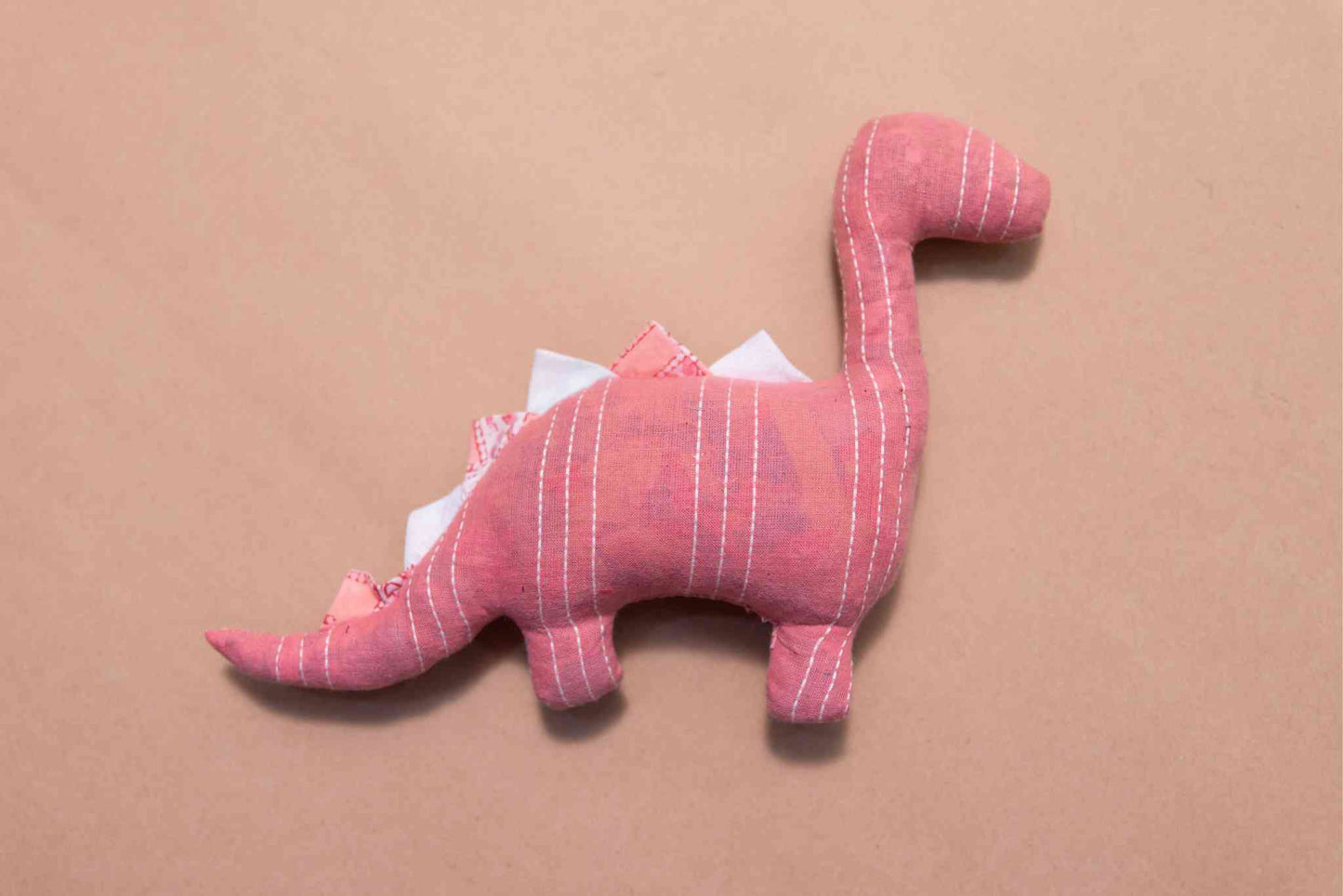 Upcycled Pink Striped Dino