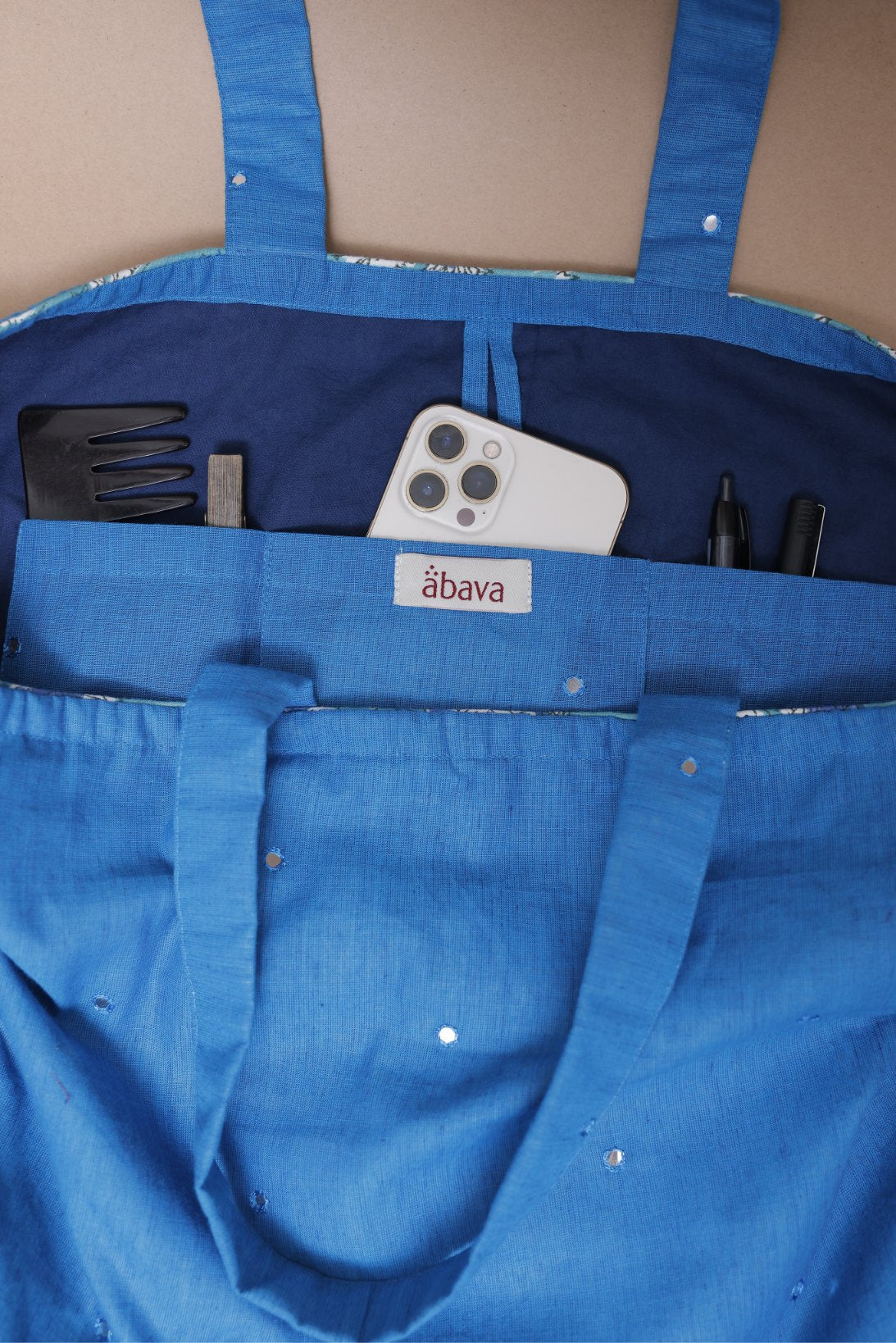 Blue Mirrored Tote Bag