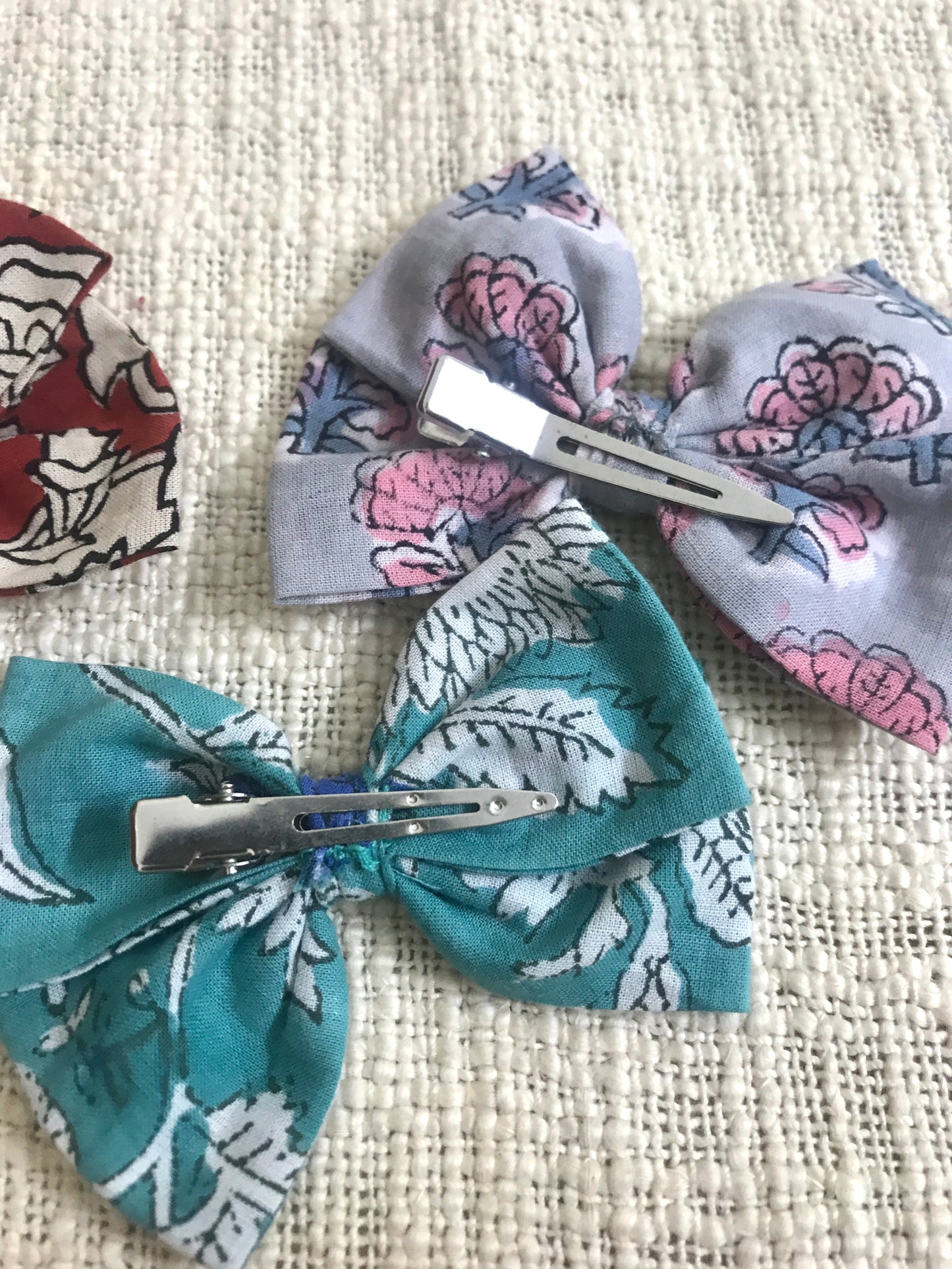 Upcycled Assorted Bows with Clips - Pack of 4