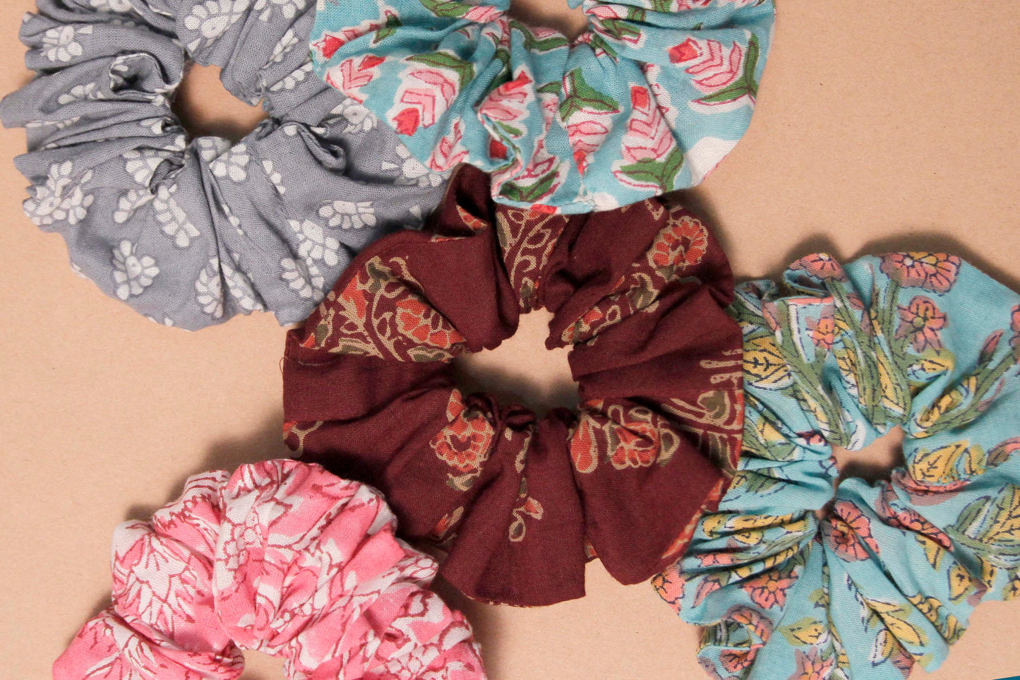 Upcycled Assorted Scrunchies - Pack of 5