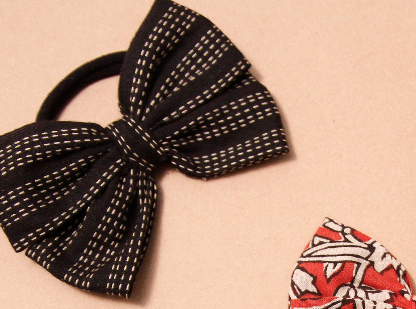 Upcycled Assorted Bows with Rubber Band - Pack of 5