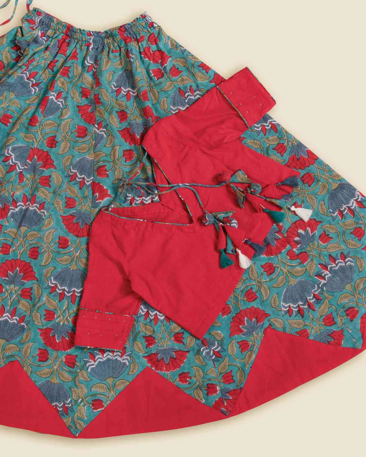 Crimson Dahlia Embroidered Set
