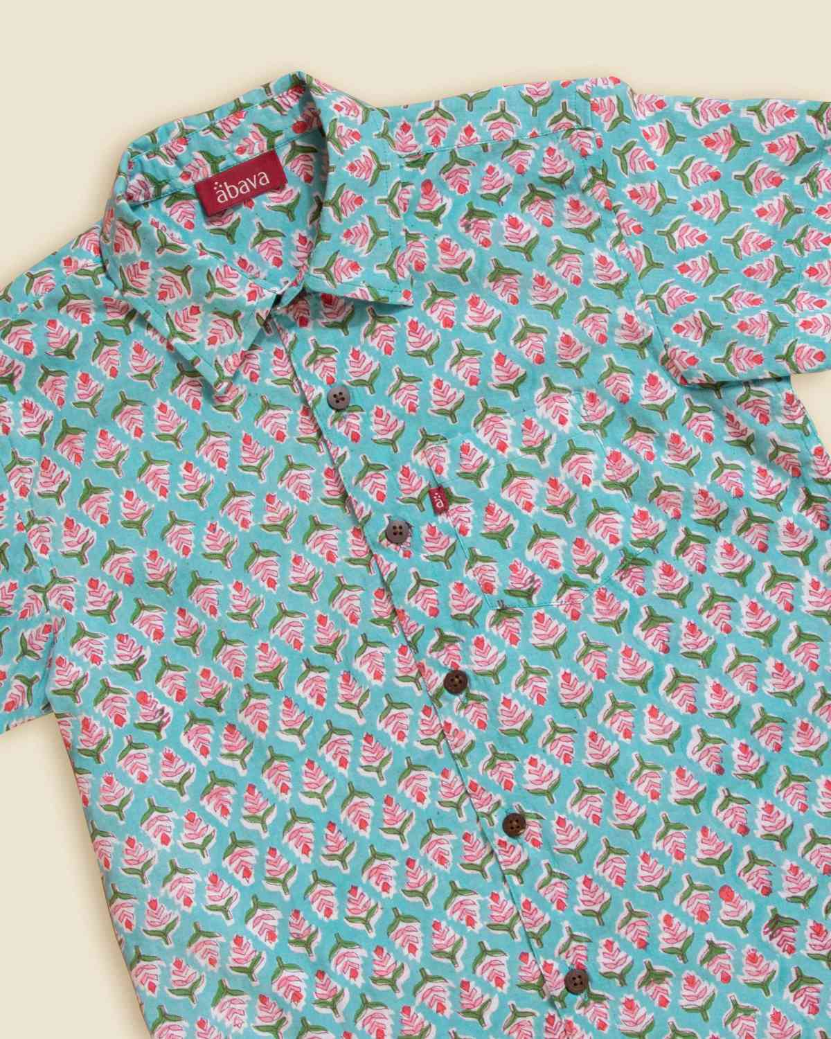 Blue Blush Bush Shirt
