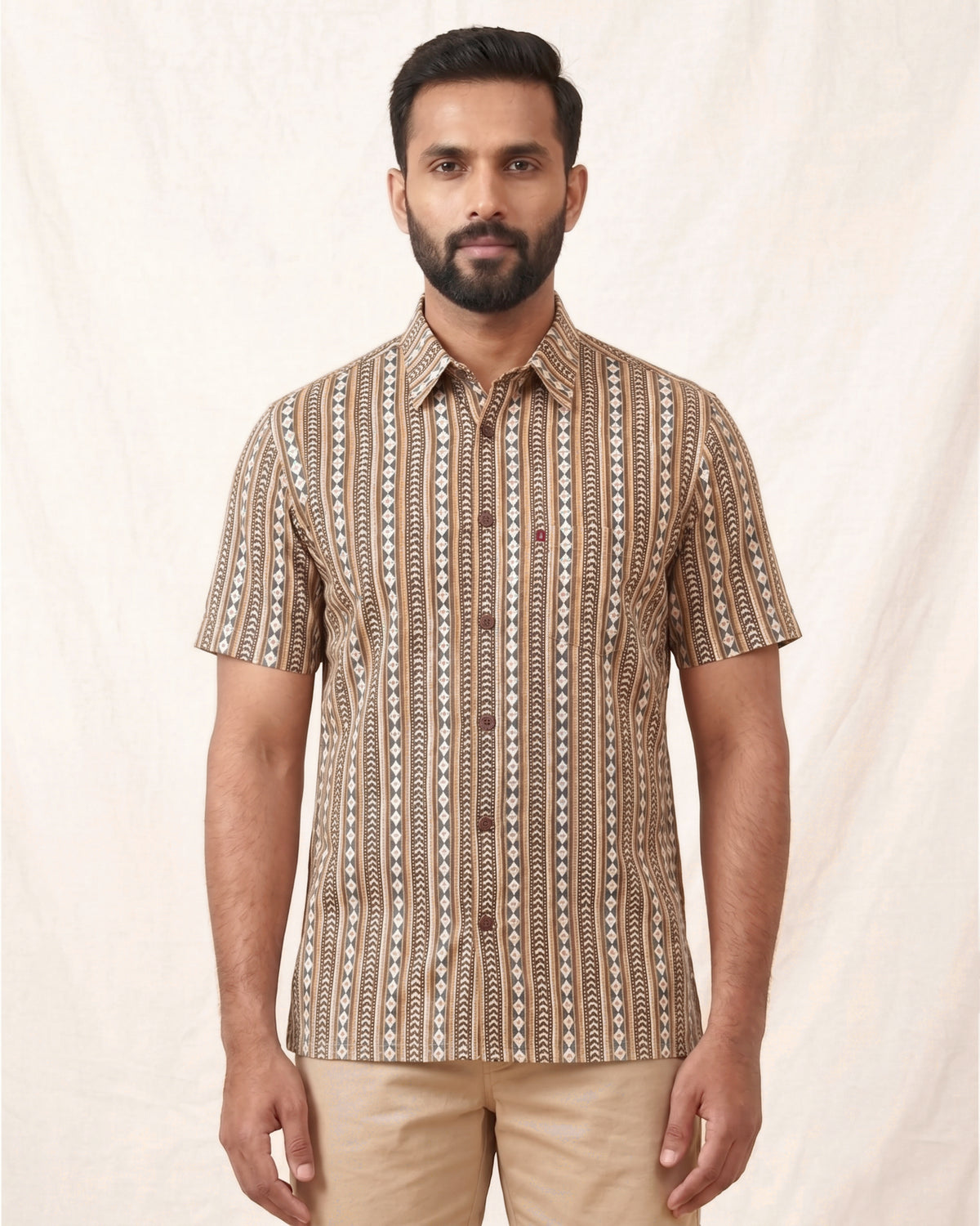 Blue Diamond Hand Block Printed Shirt