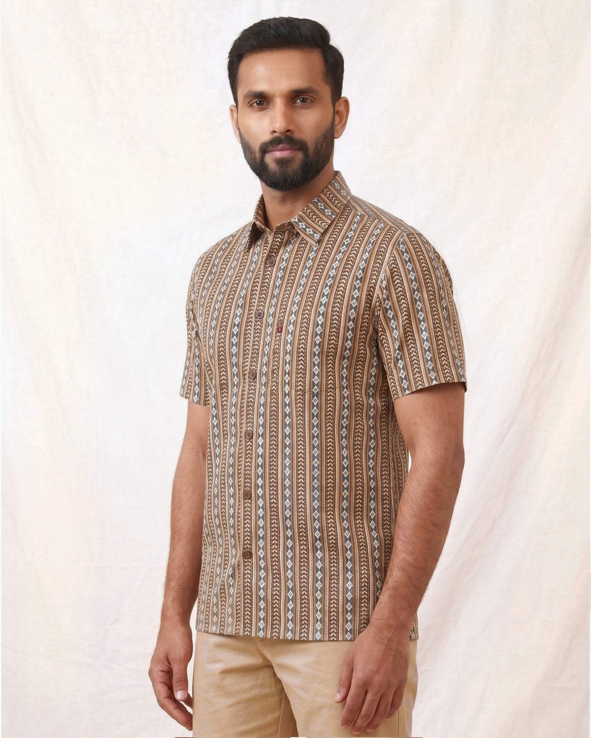 Blue Diamond Hand Block Printed Shirt