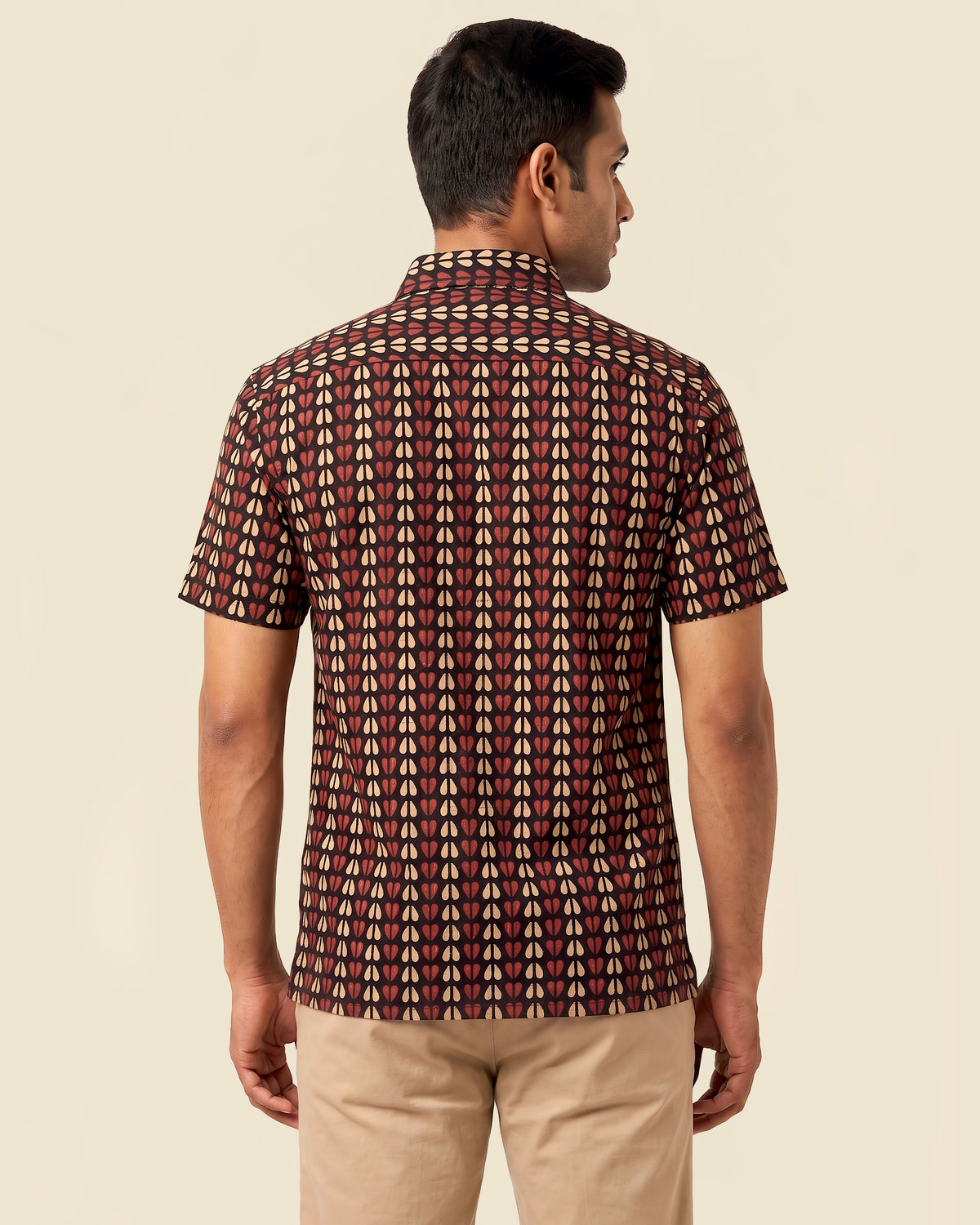 Black Heart Ajrakh Block Print Shirt