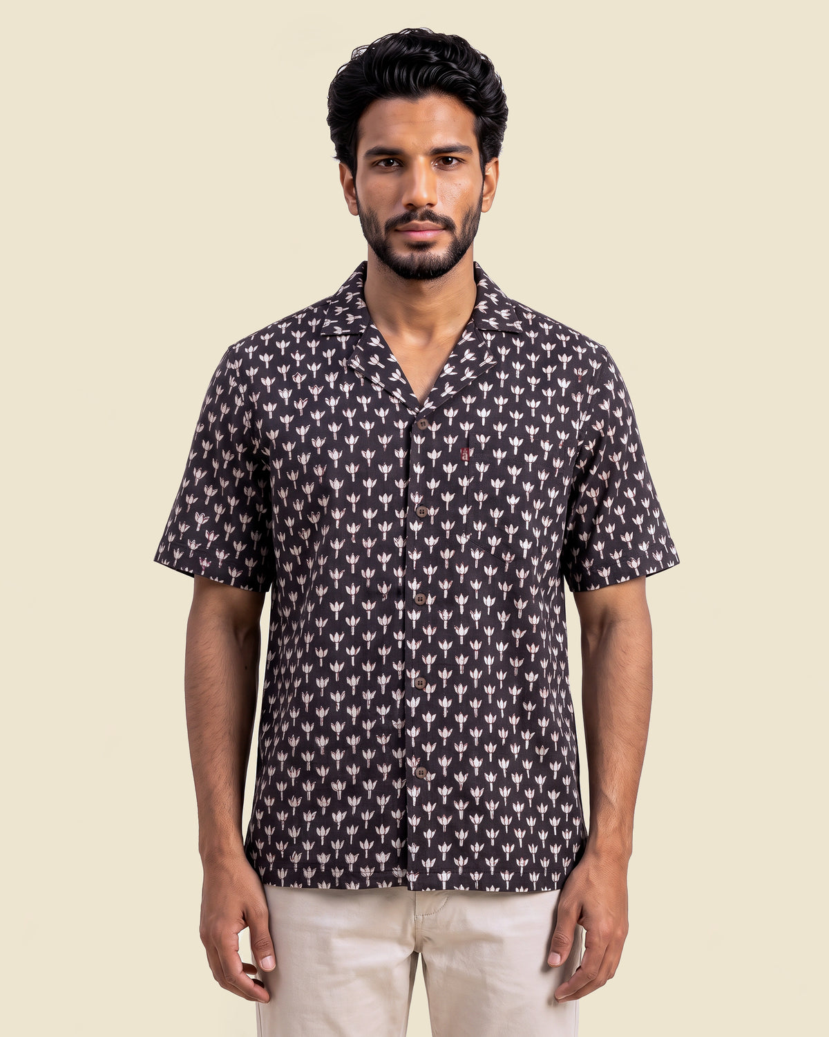 Black Lotus Block Print Shirt