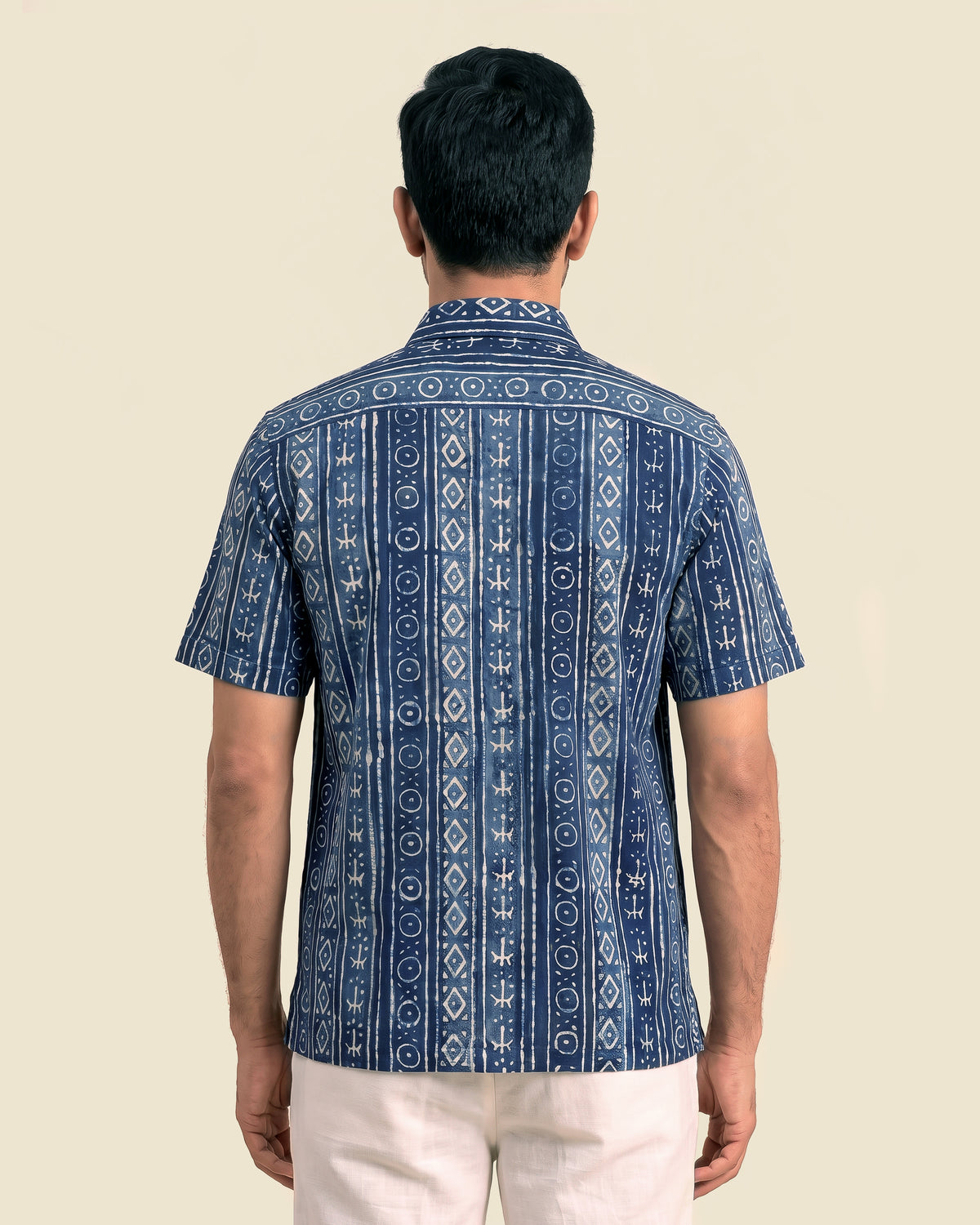 Double Shaded Indigo Block Print Shirt