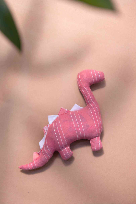 Upcycled Pink Striped Dino