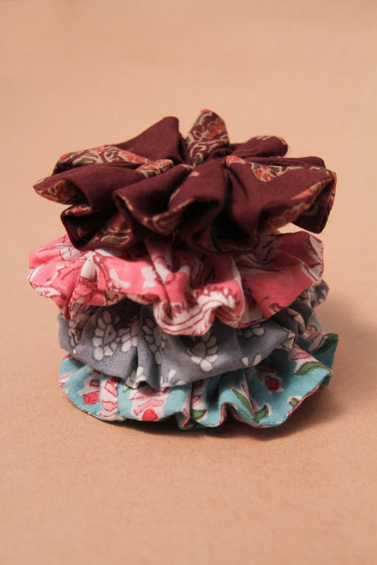 Upcycled Assorted Scrunchies - Pack of 4