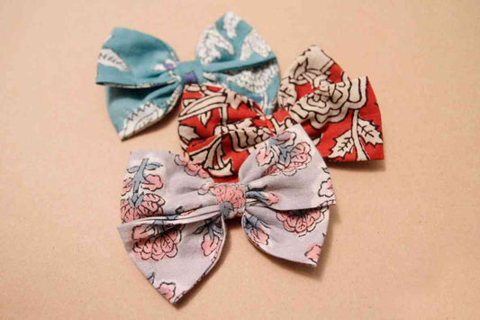 Upcycled Assorted Bows with Rubber Band - Pack of 3