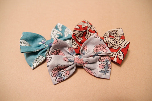 Upcycled Assorted Bows with Clips - Pack of 3