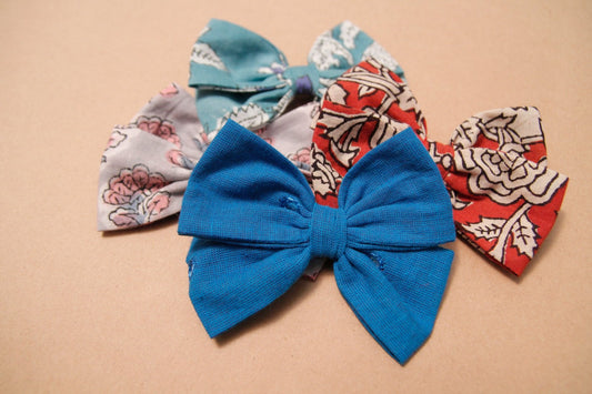 Upcycled Assorted Bows with Clips - Pack of 4